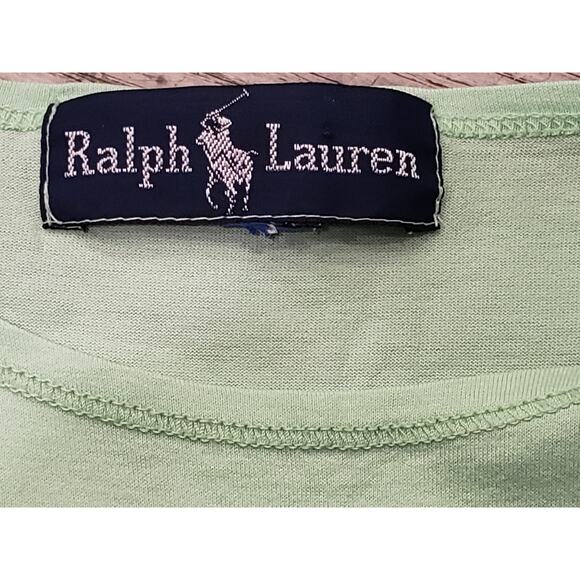 Ralph Lauren Lime Green & Pink Llama Stitched Short Sleeve Crew Neck Shirt Top - Picture 3 of 6